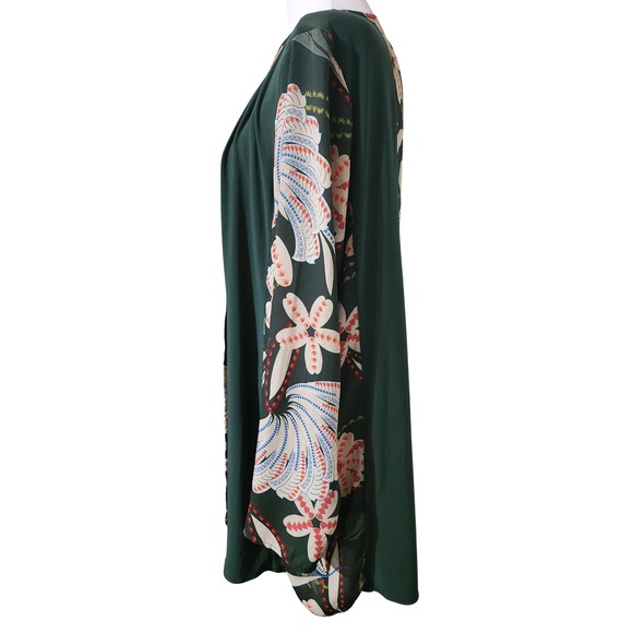 Antthony Original Floral Print Duster Cardigan Open Front Green XL - Picture 3 of 8